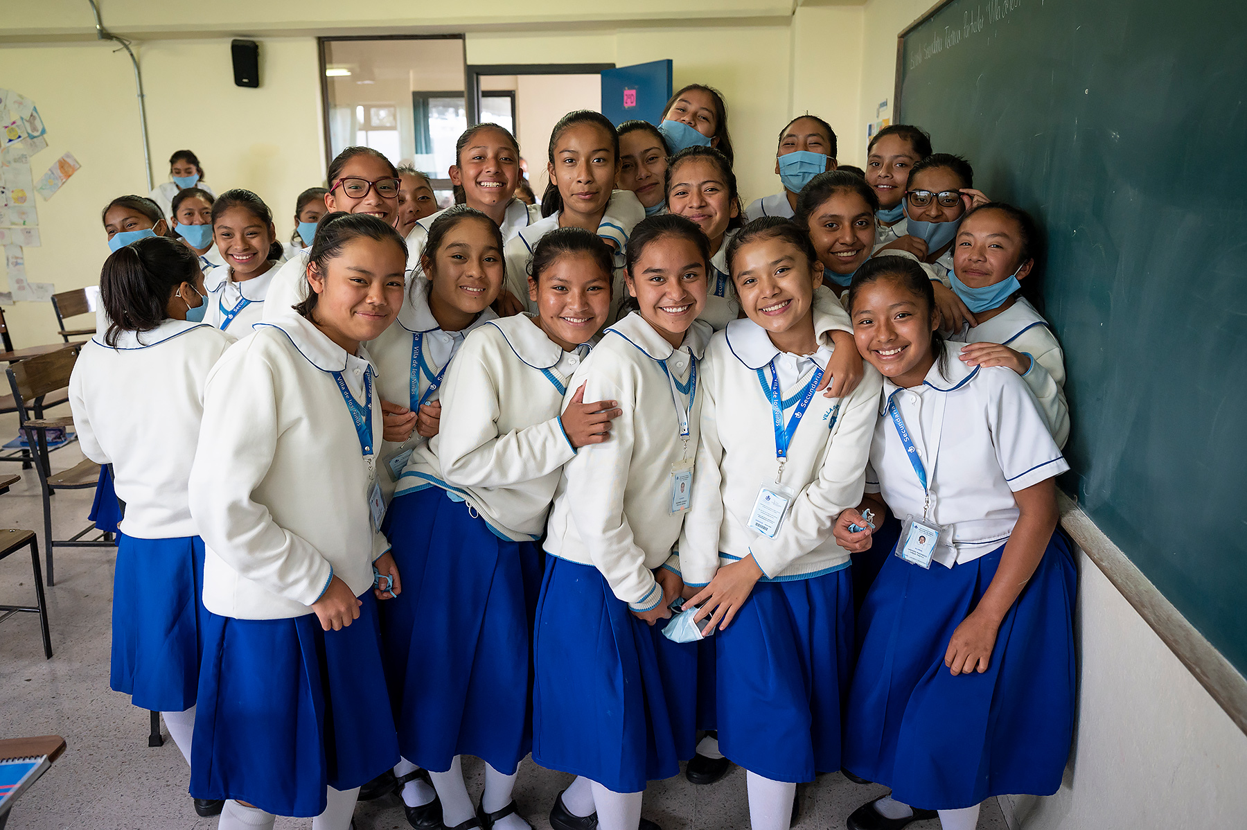 Students group smiling